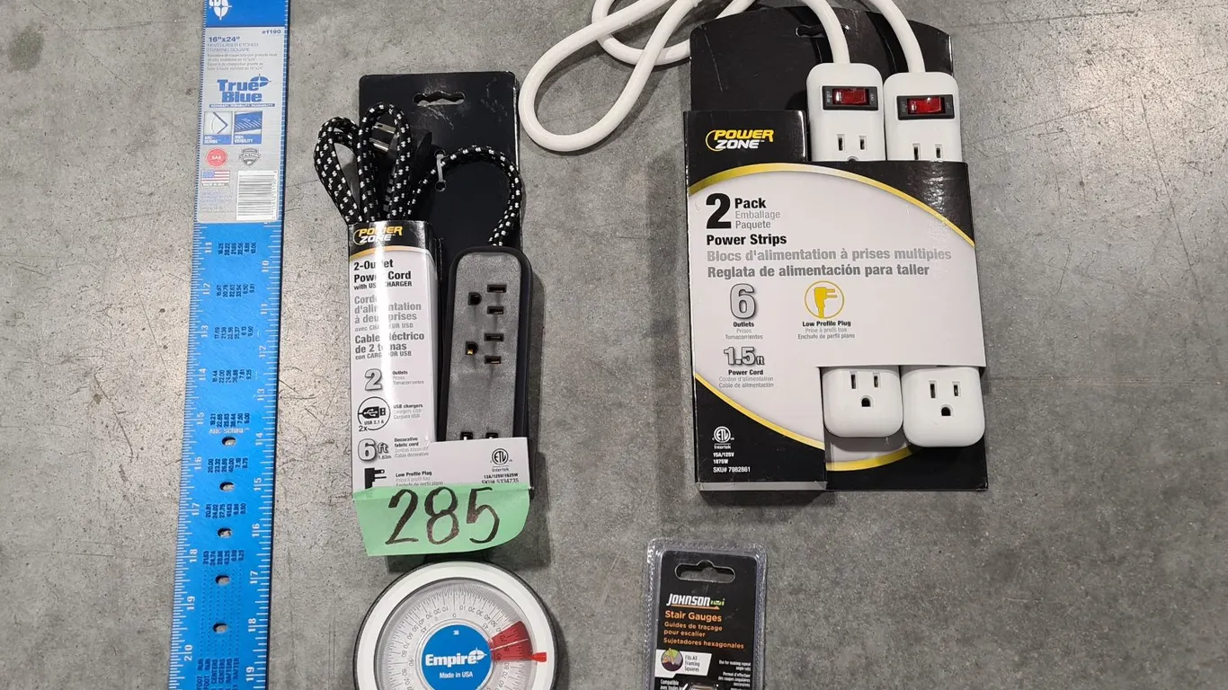 Measuring Square, Power Strips & More