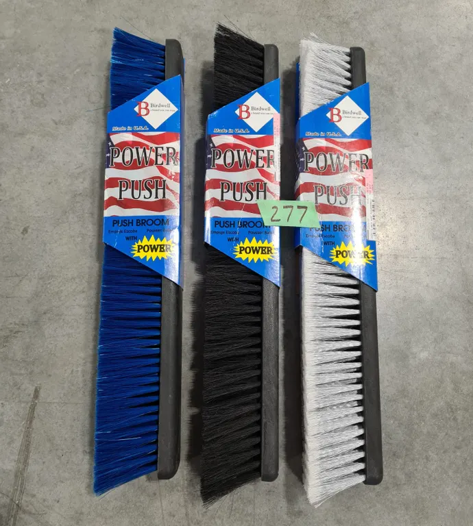 (3) Birdwell Push Broom Heads