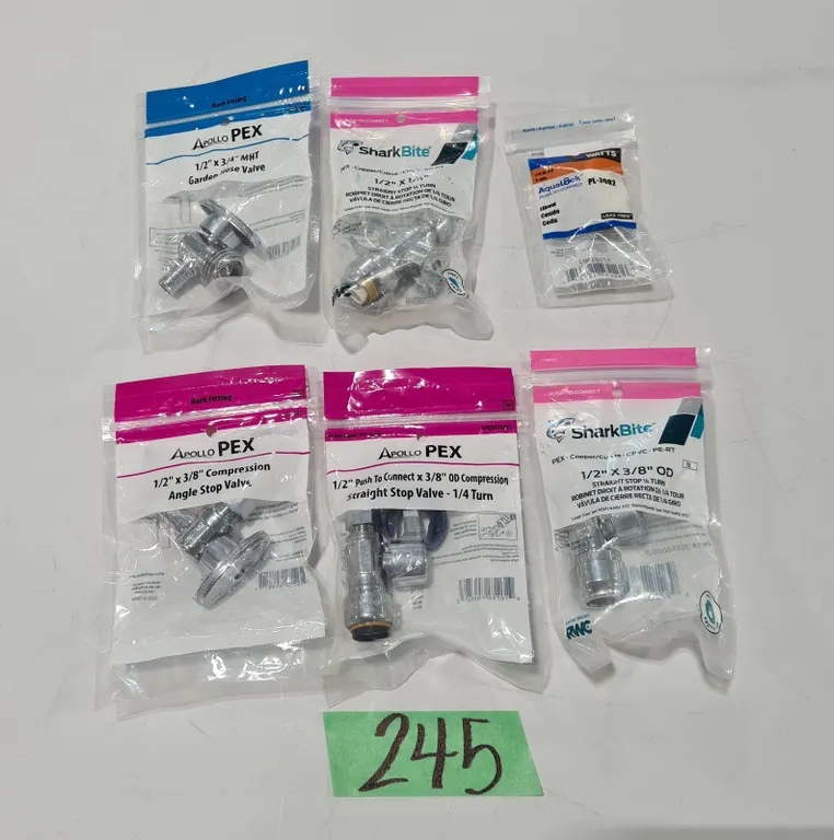 Assorted Apollo PEX & SharkBite Plumbing Valves and Fittings