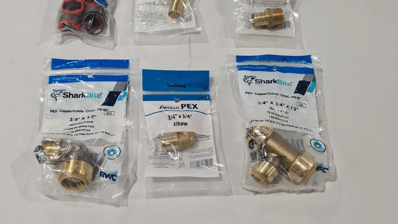 Assorted PEX Crimp and Fittings