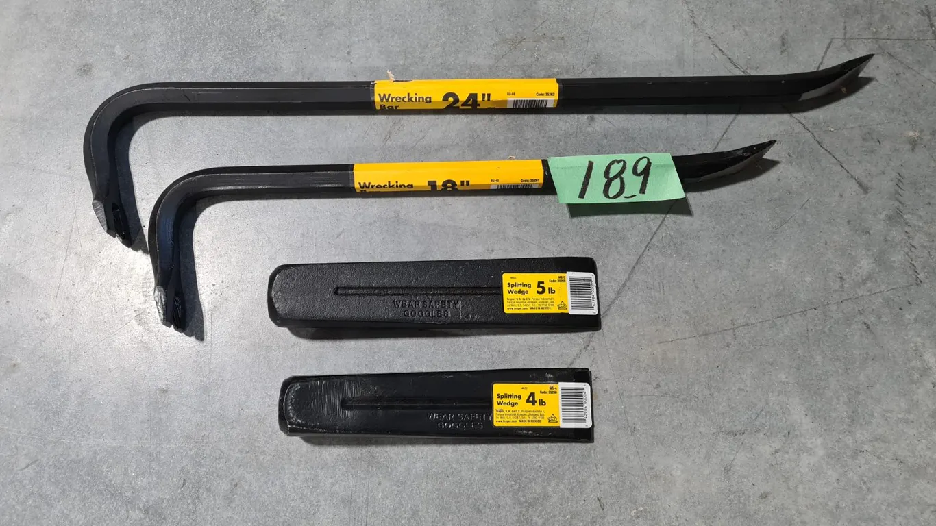 Assorted Wrecking Bars & Splitting Wedges