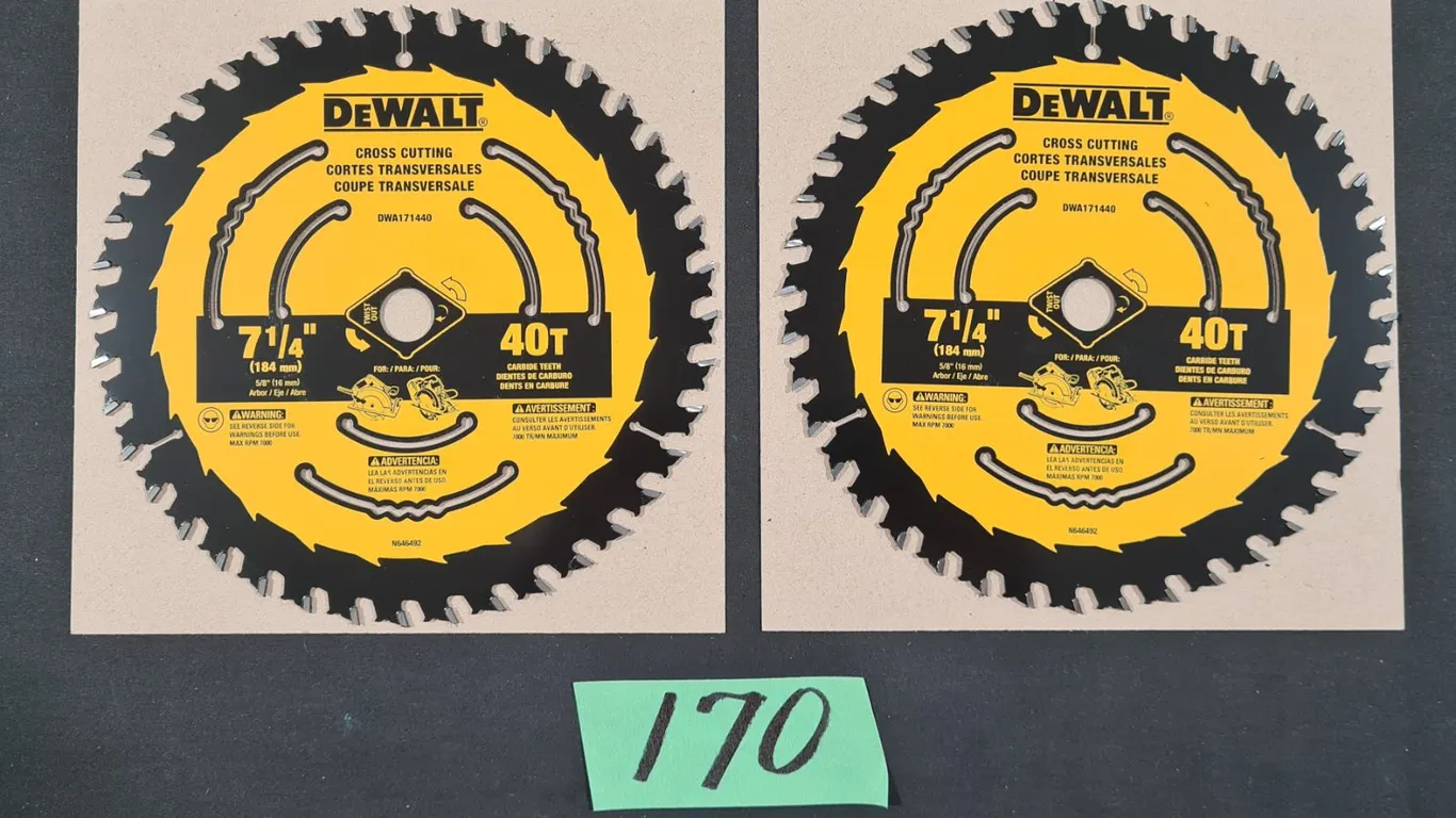 (2) DeWalt 7-1/4" 40T Circular Saw Blades