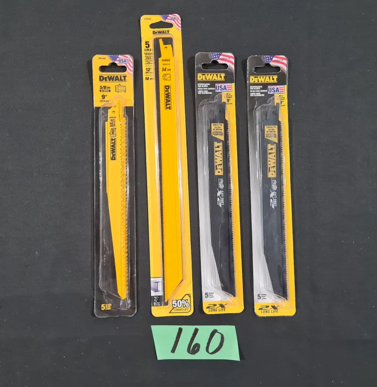 (4) Assorted DeWalt Reciprocating Saw Blade Packs