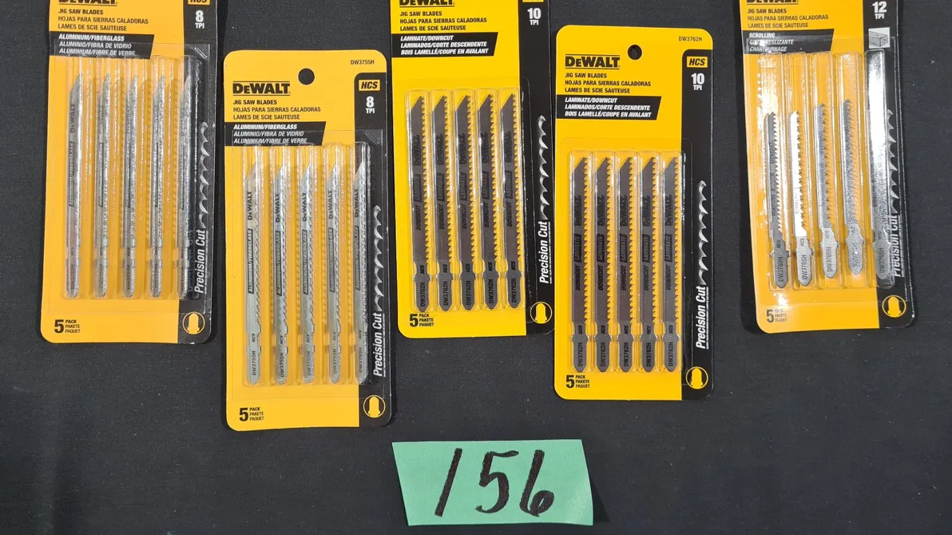 (5) Assorted DeWalt Jig Saw Blade Packs