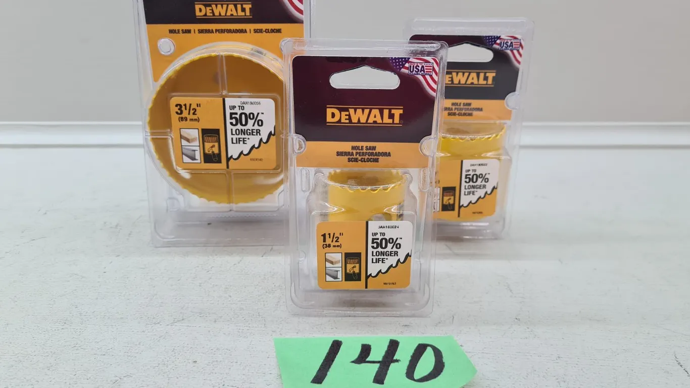 (3) Assorted DeWalt Hole Saws
