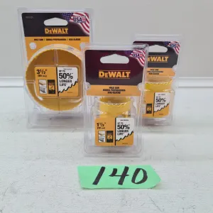 (3) Assorted DeWalt Hole Saws