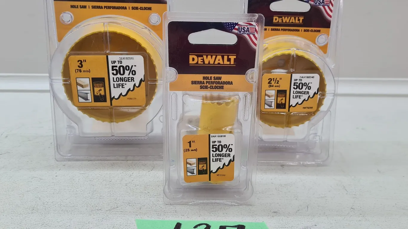 (3) Assorted DeWalt Hole Saws