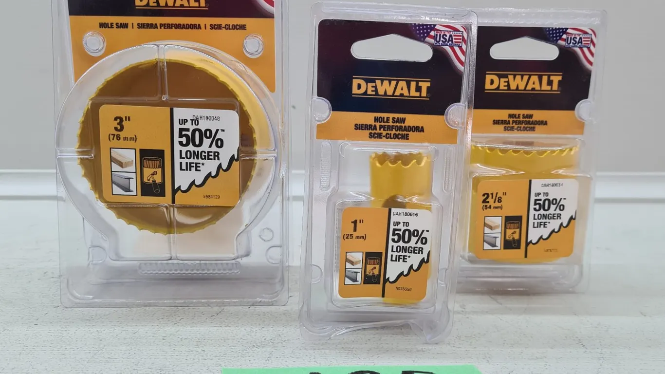 (3) Assorted DeWalt Hole Saws