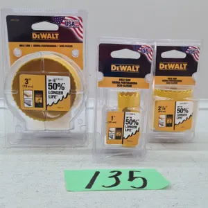 (3) Assorted DeWalt Hole Saws