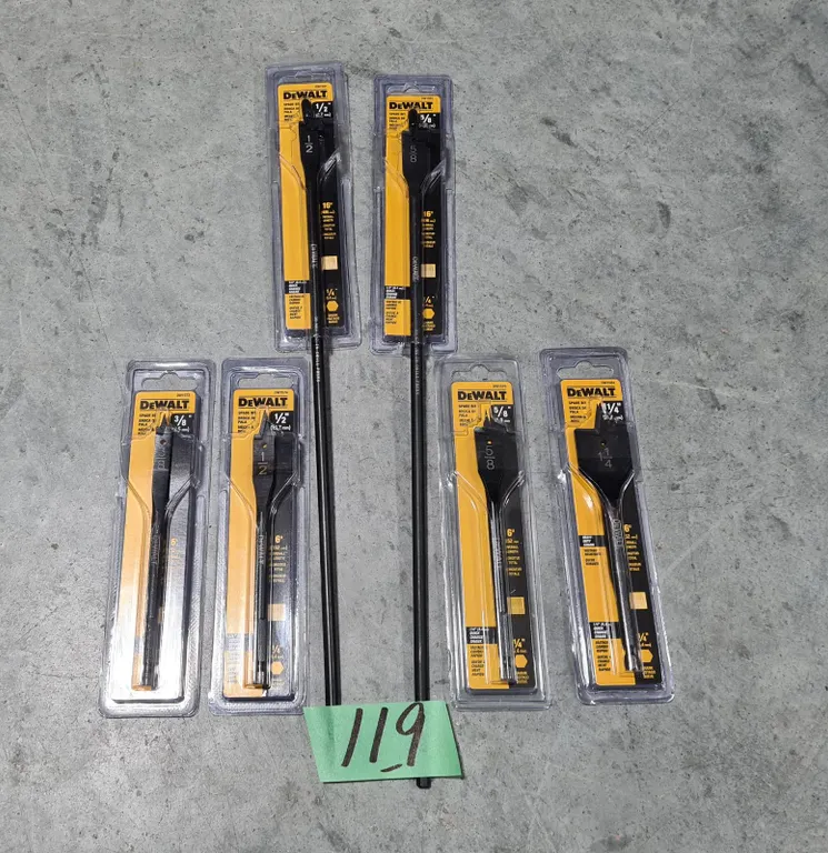 (6) Assorted DeWalt Spade Drill Bits