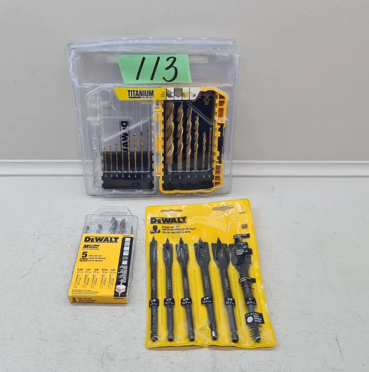 (2) DeWalt Drill Bit Sets & Spade Bit Set