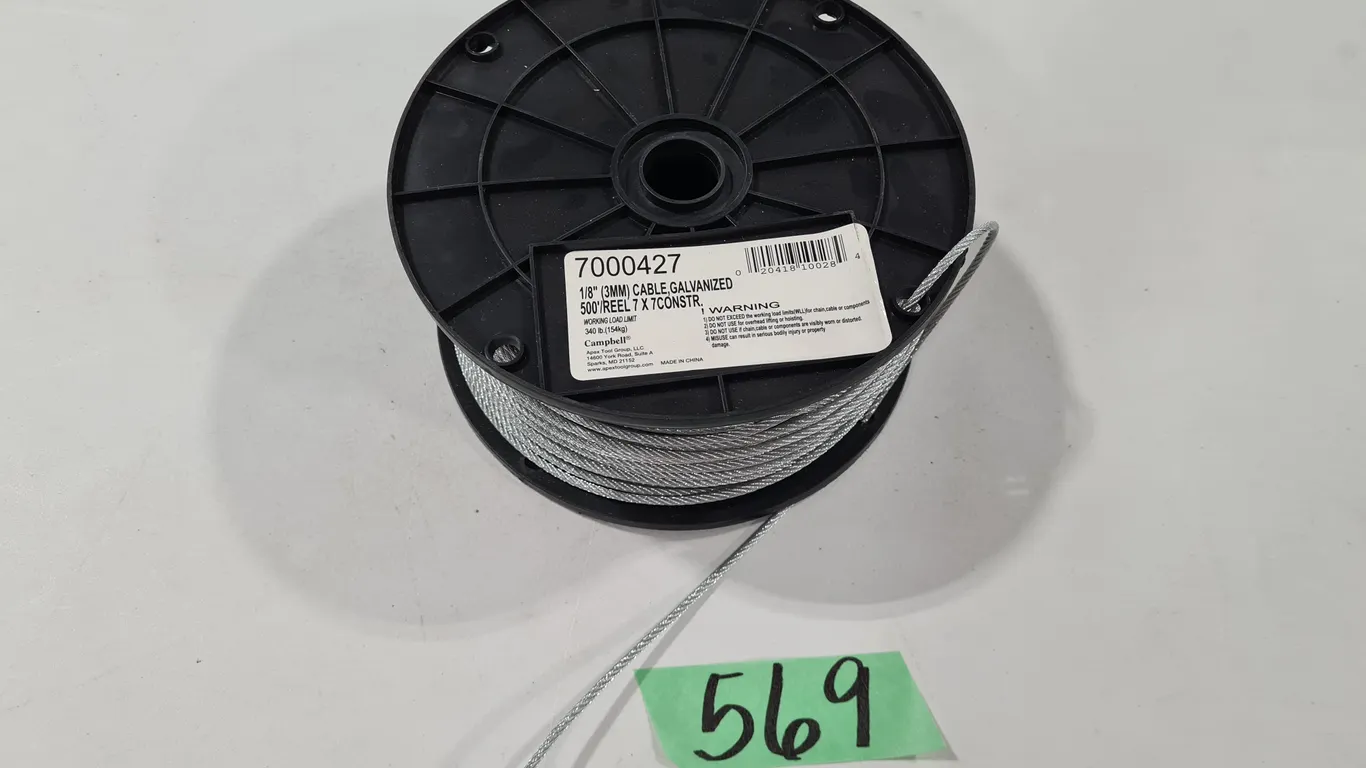 1/8" Galvanized Cable Reel 500 ft
