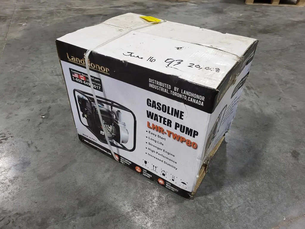 Unused Land Honor Industrial Model LHR-TWP80 Gasoline 3" Semi-Trash Water Pump