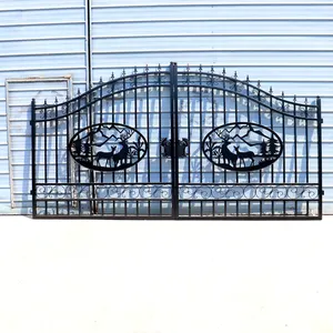 2026 Suihe NG-14D-1 14 ft Wrought Iron Bi-Parting Driveway Gate (Unused)