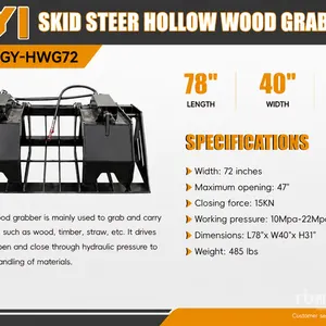 2026 GIYI GY-HWG72 72 in Skeleton Skid Steer Grapple Bucket (Unused)