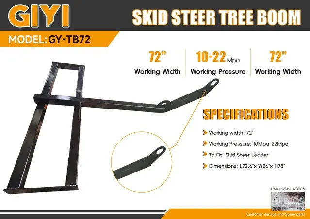 2026 GIYI GY-TB72 72 in Tree Skid Steer Boom (Unused)
