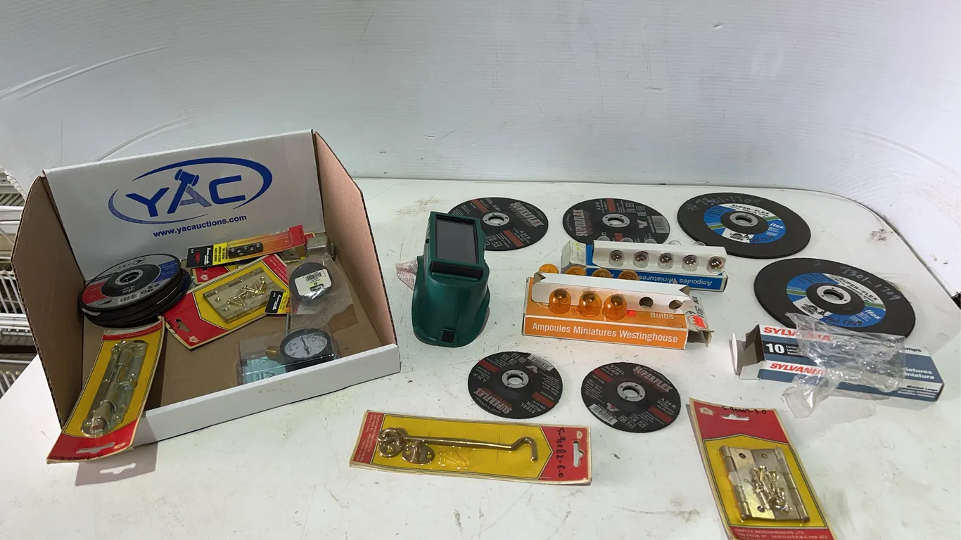 Grinder Discs, Hinges, Lightbulbs, Gauges