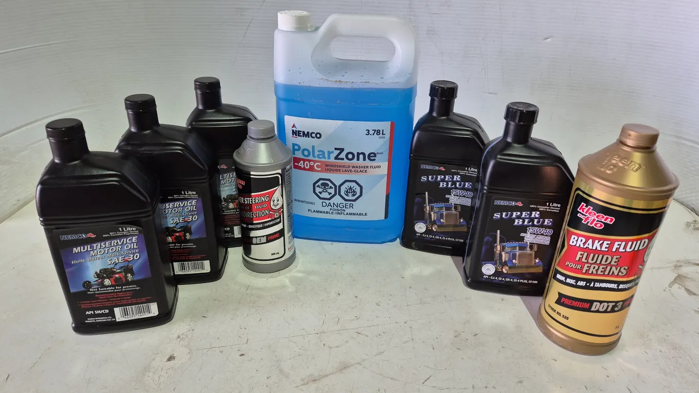 Motor Oil, Brake Fluid & Power Steering Fluid