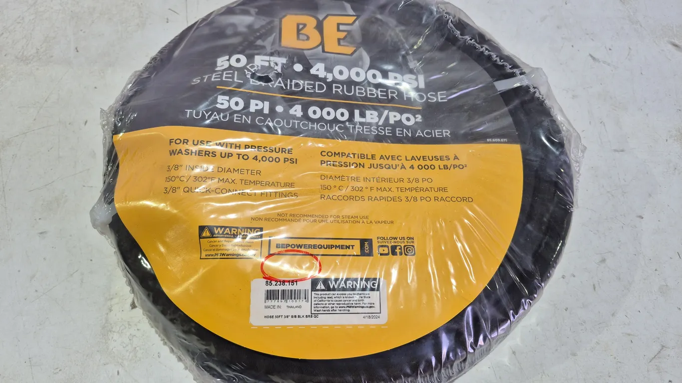 50' Steel Braided Rubber Hose