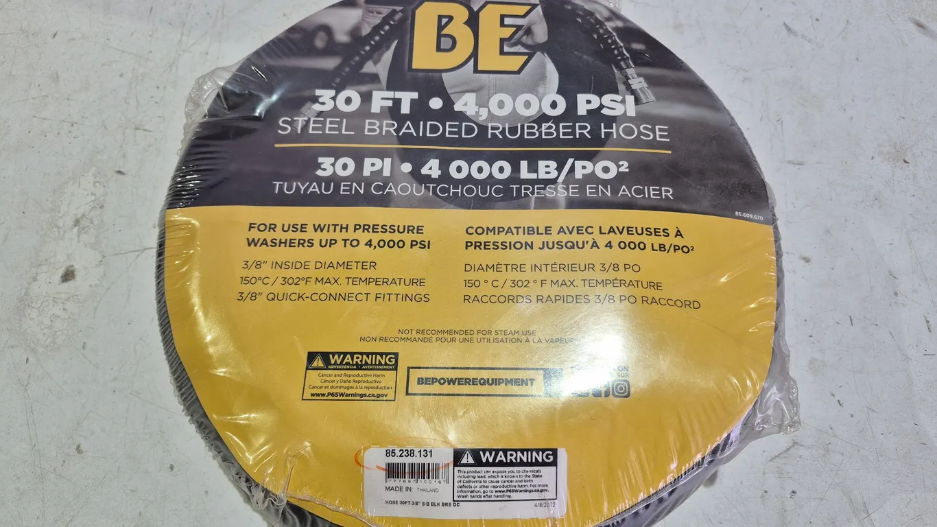 30' Steel Braided Rubber Hose