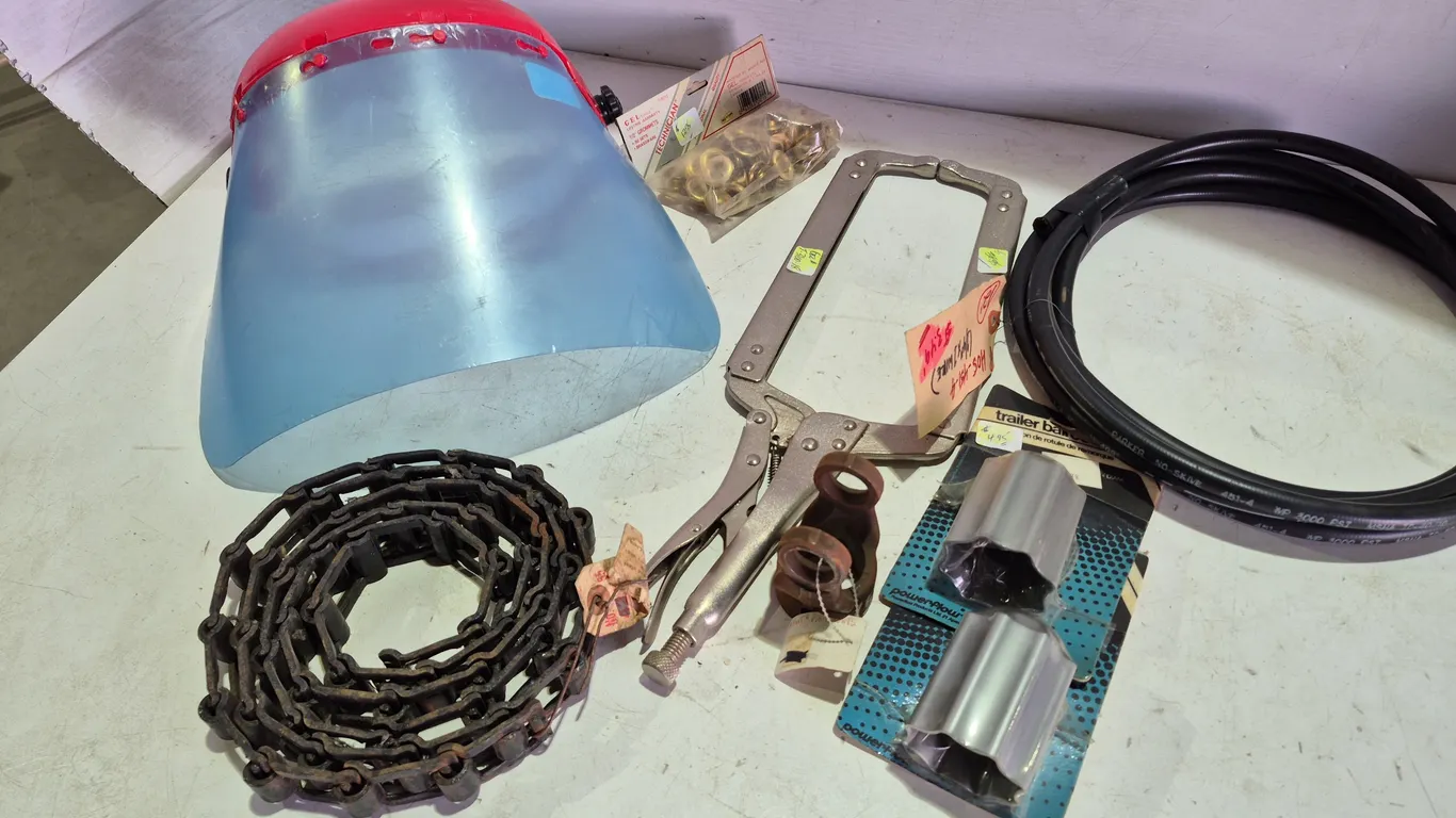 Face Shield, Vise Grips & Chain