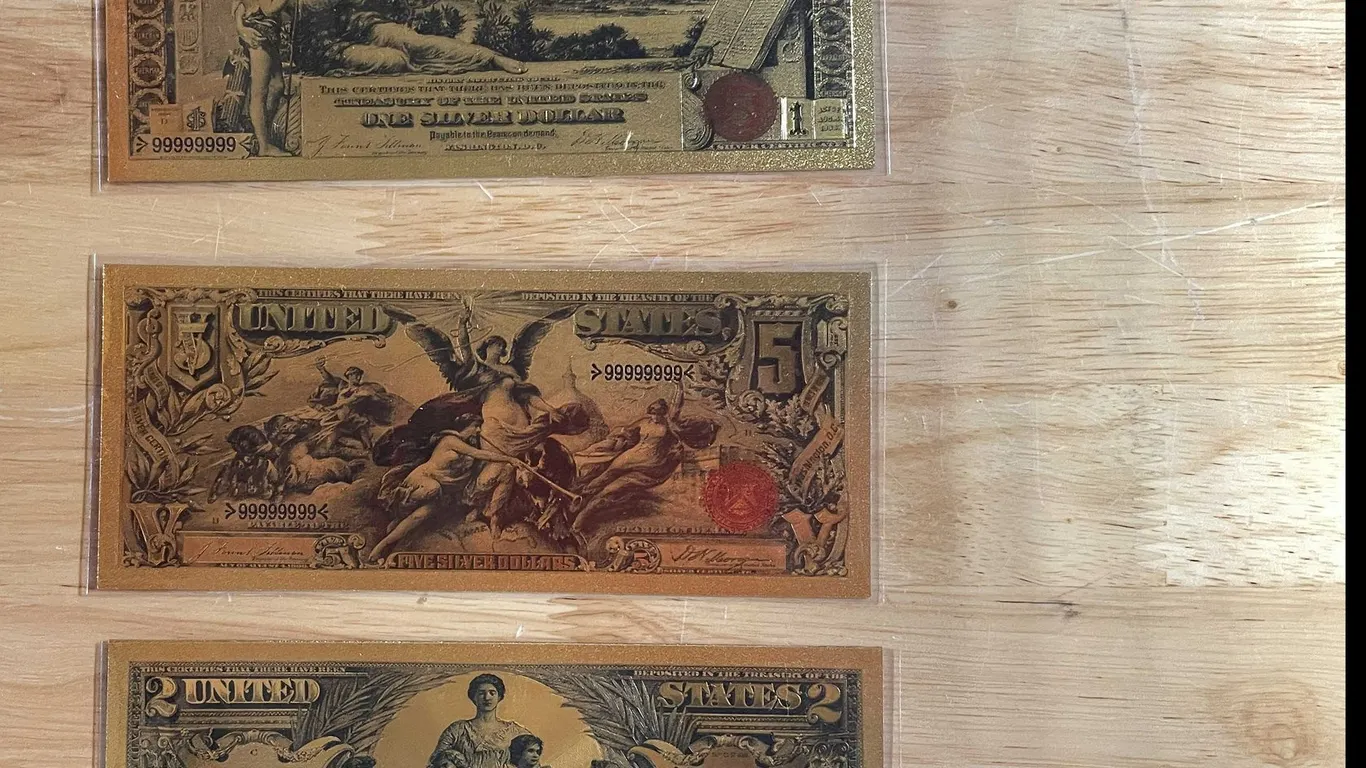 1896 Educational Series Silver Certificate Gold Foil Banknotes (T5)