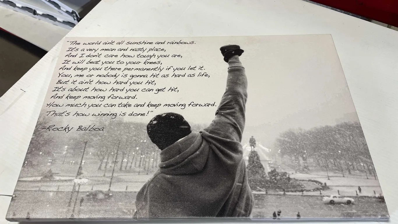 Rocky Balboa Motivational Quote Canvas Art (T5)