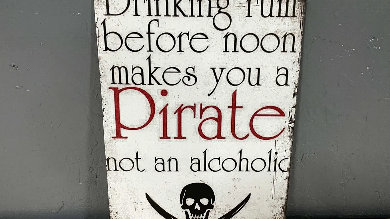 Drinking Rum Before Noon Makes You A Pirate Not An Alcoholic Metal Sign (T3)