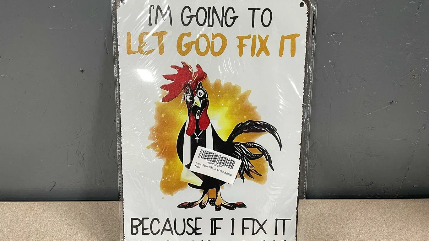 Funny Rooster Metal Sign (T4)