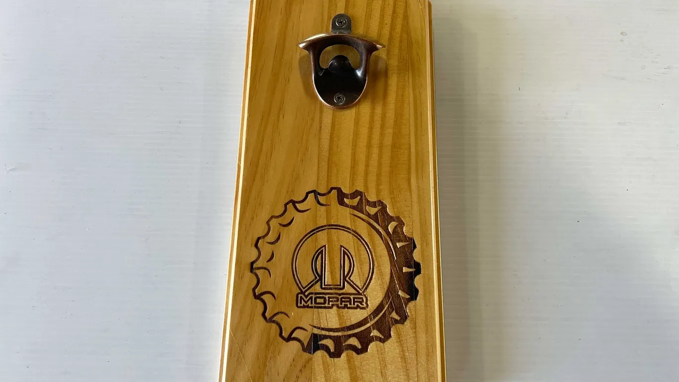 Mopar Wall Mount Wooden Bottle Opener (T5)