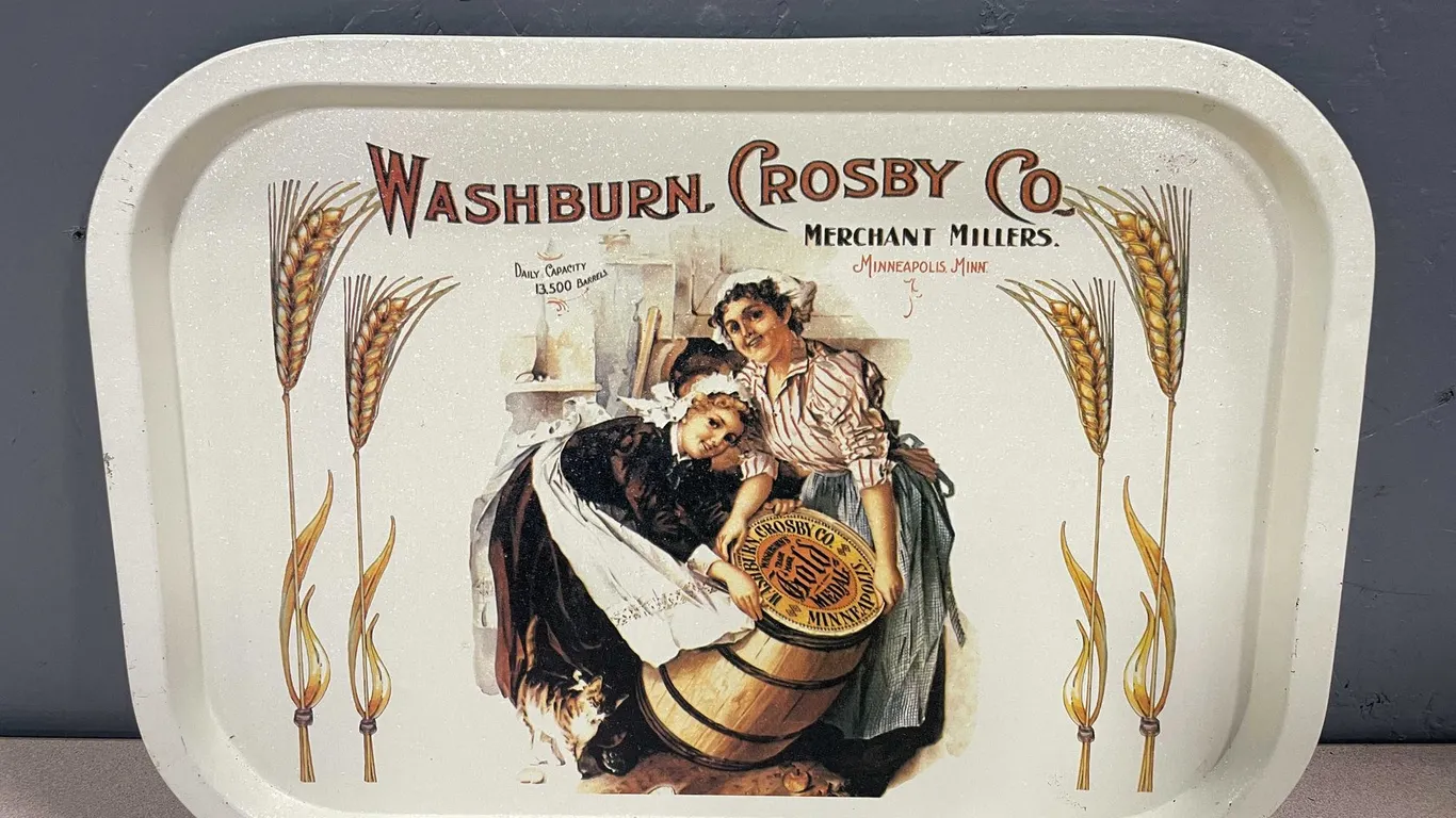Vintage Washburn Crosby Co. Gold Medal Flour Metal Tray (T4)