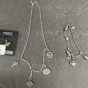 Harley Davidson Charm Necklace and Bracelet (FR1)
