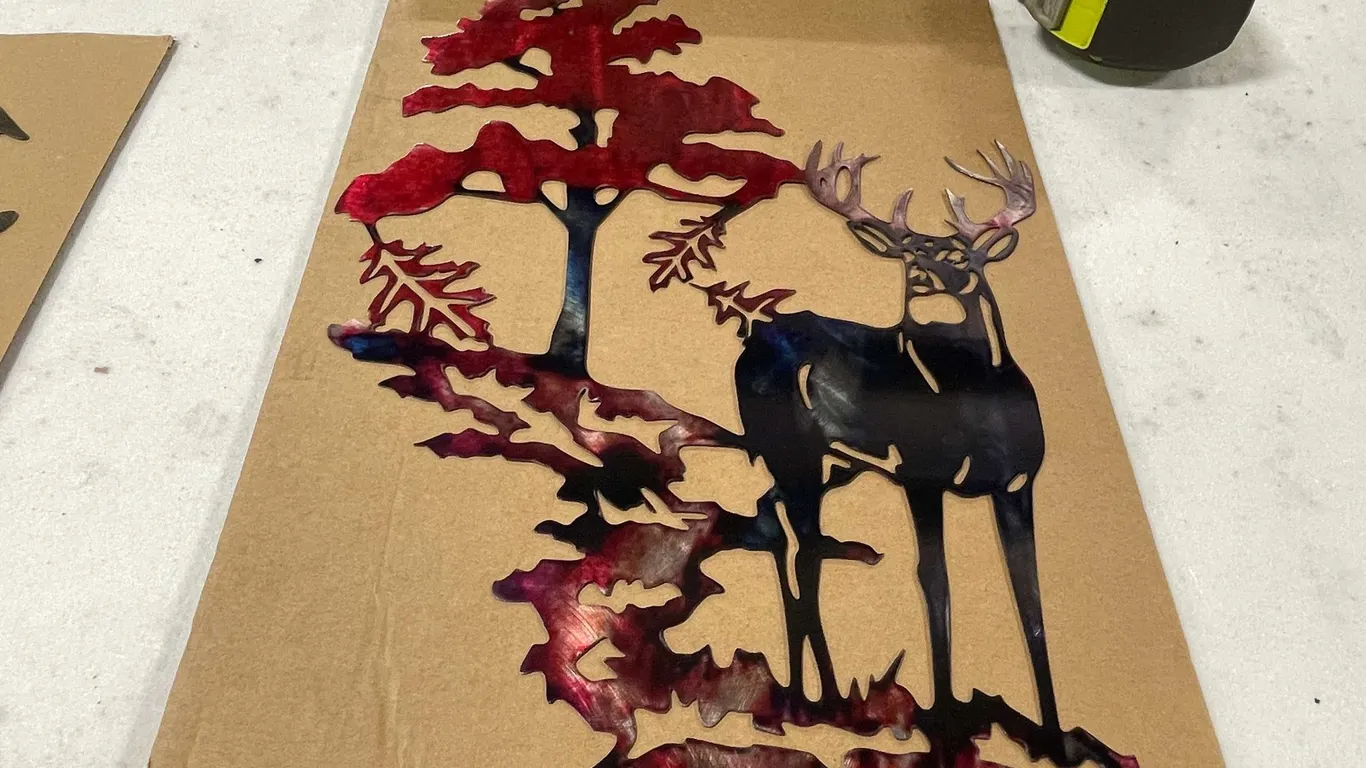 Laser Cut Metal Deer Sign (T-2)