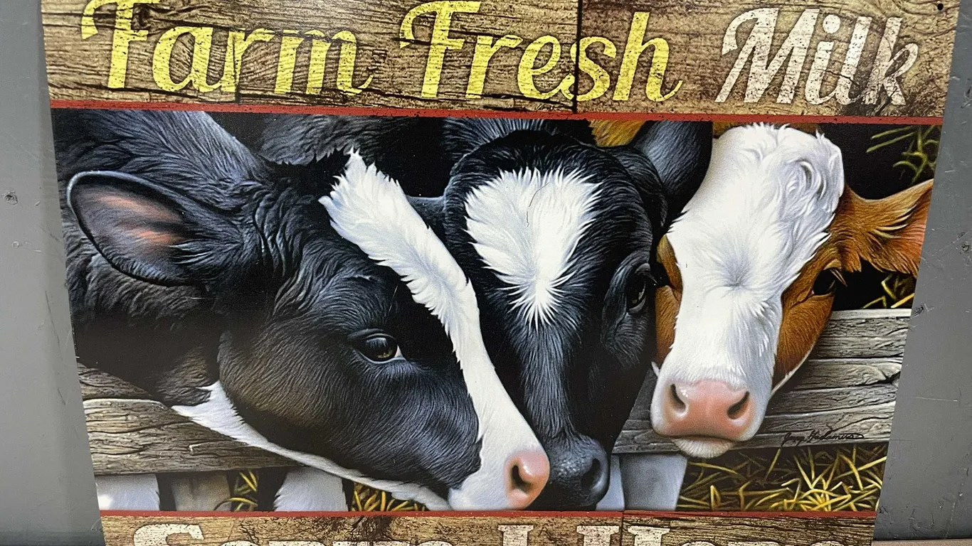 Farm Fresh Milk Served Here Metal Sign (T4)