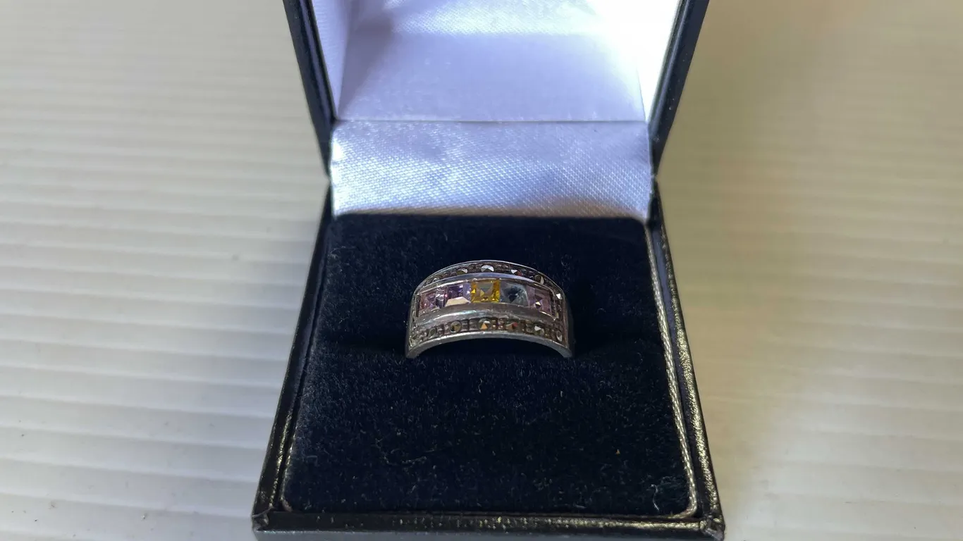 Vintage Sterling Silver Wedding Band Stacker Ring (FR1)