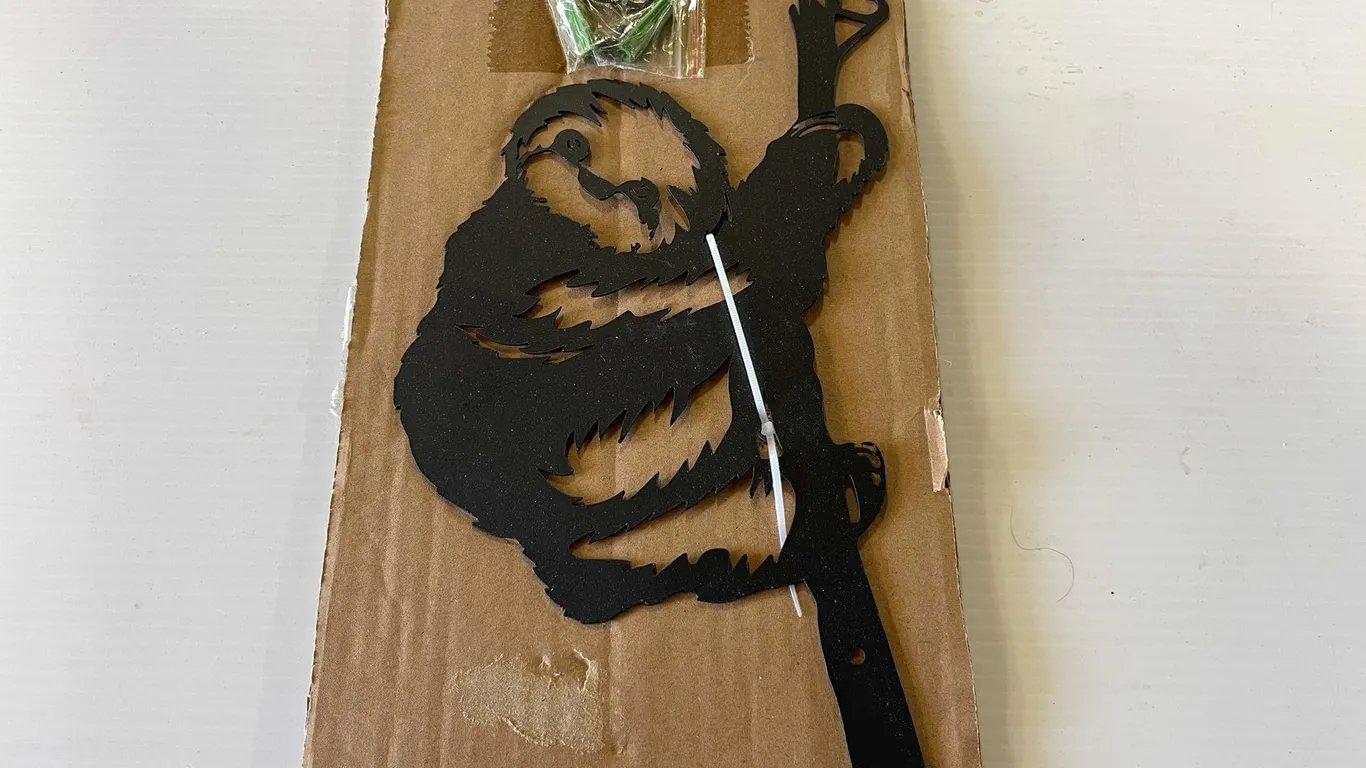 Laser Cut Metal Tree Hanging Sloth (T5)