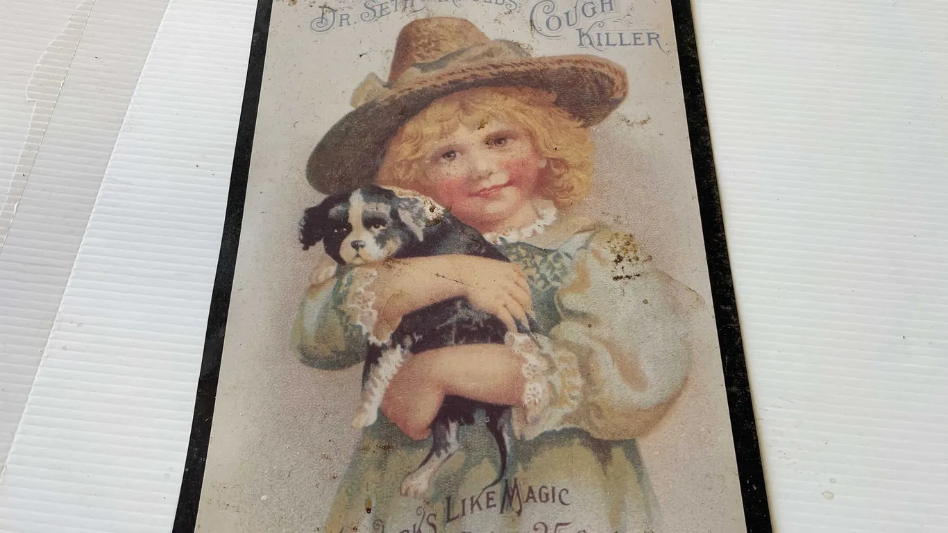 Vintage Dr. Seth Arnold's Cough Killer Tin Sign (T5)