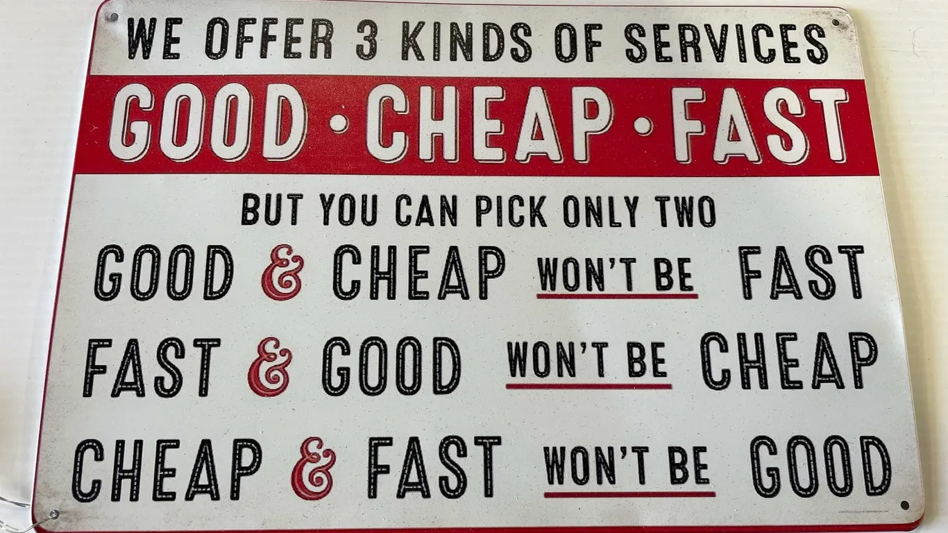 Good Cheap Fast Metal Sign (T5)