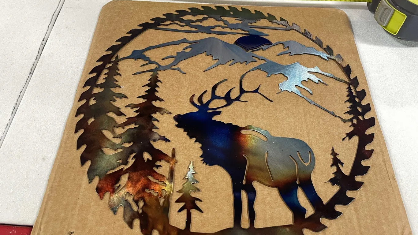 Laser Cut Metal Elk Sign (T-2)