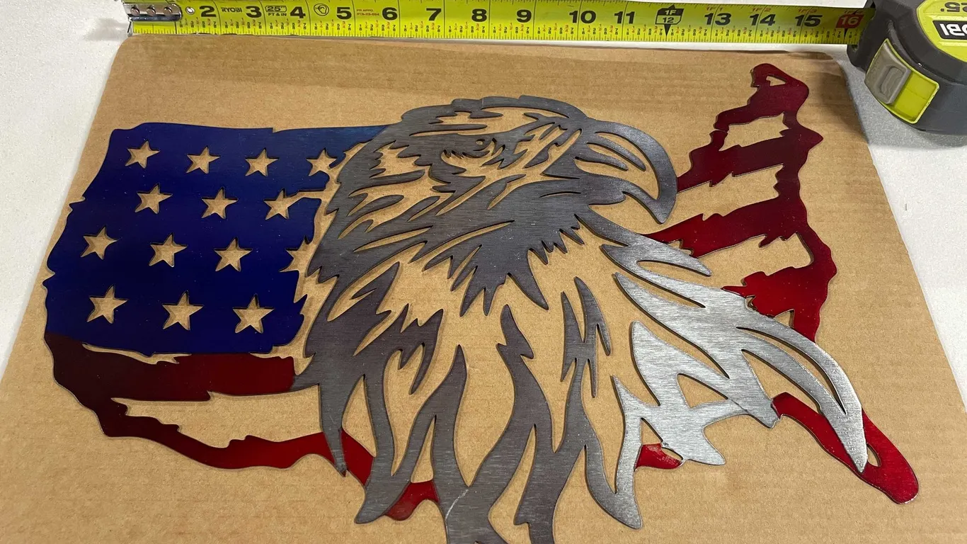 Laser Cut Metal US and Eagle Sign (T-2)