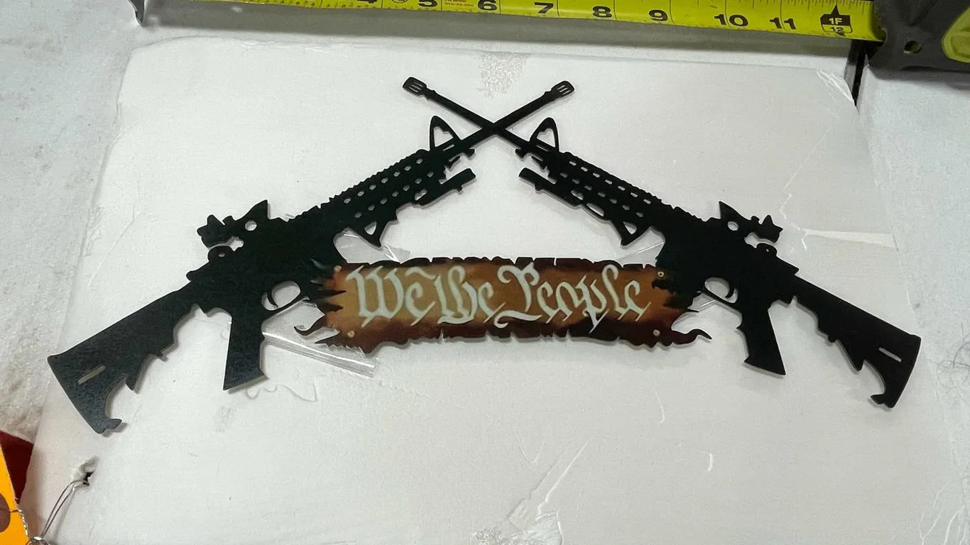 Laser Cut Metal AR-15 Sign (T-2)