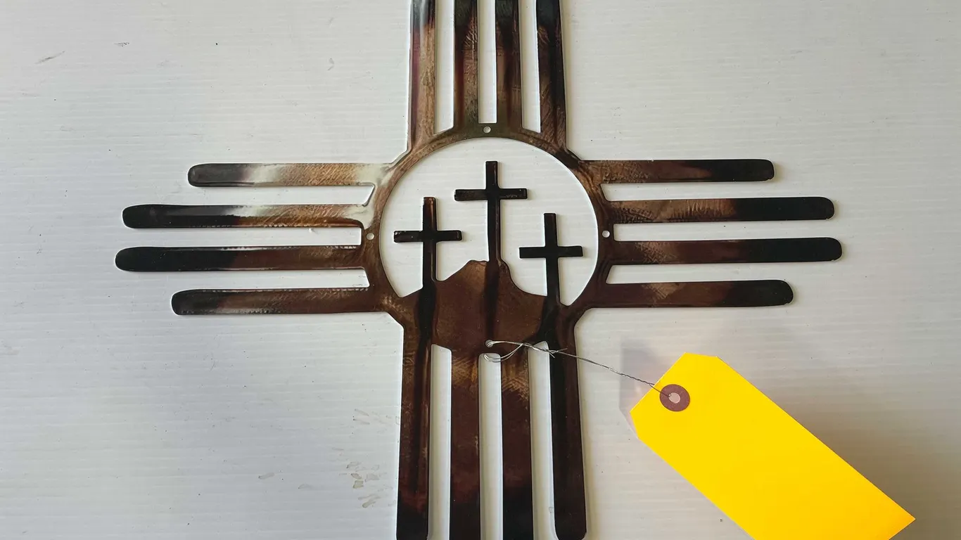 Laser Cut 3 Cross Zia Metal Sign (T5)