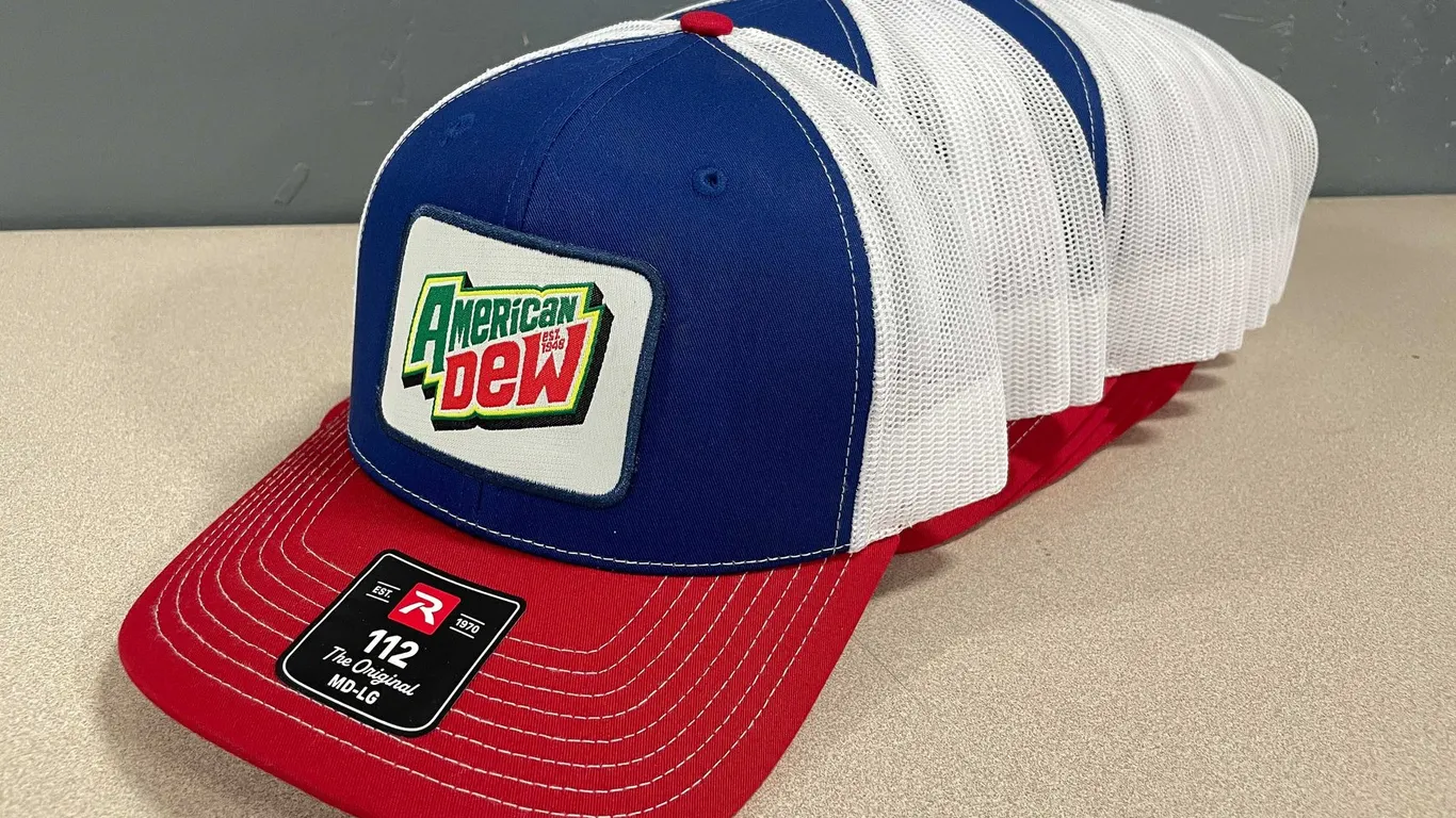 American Dew Red White and Blue Trucker Hats (T4)