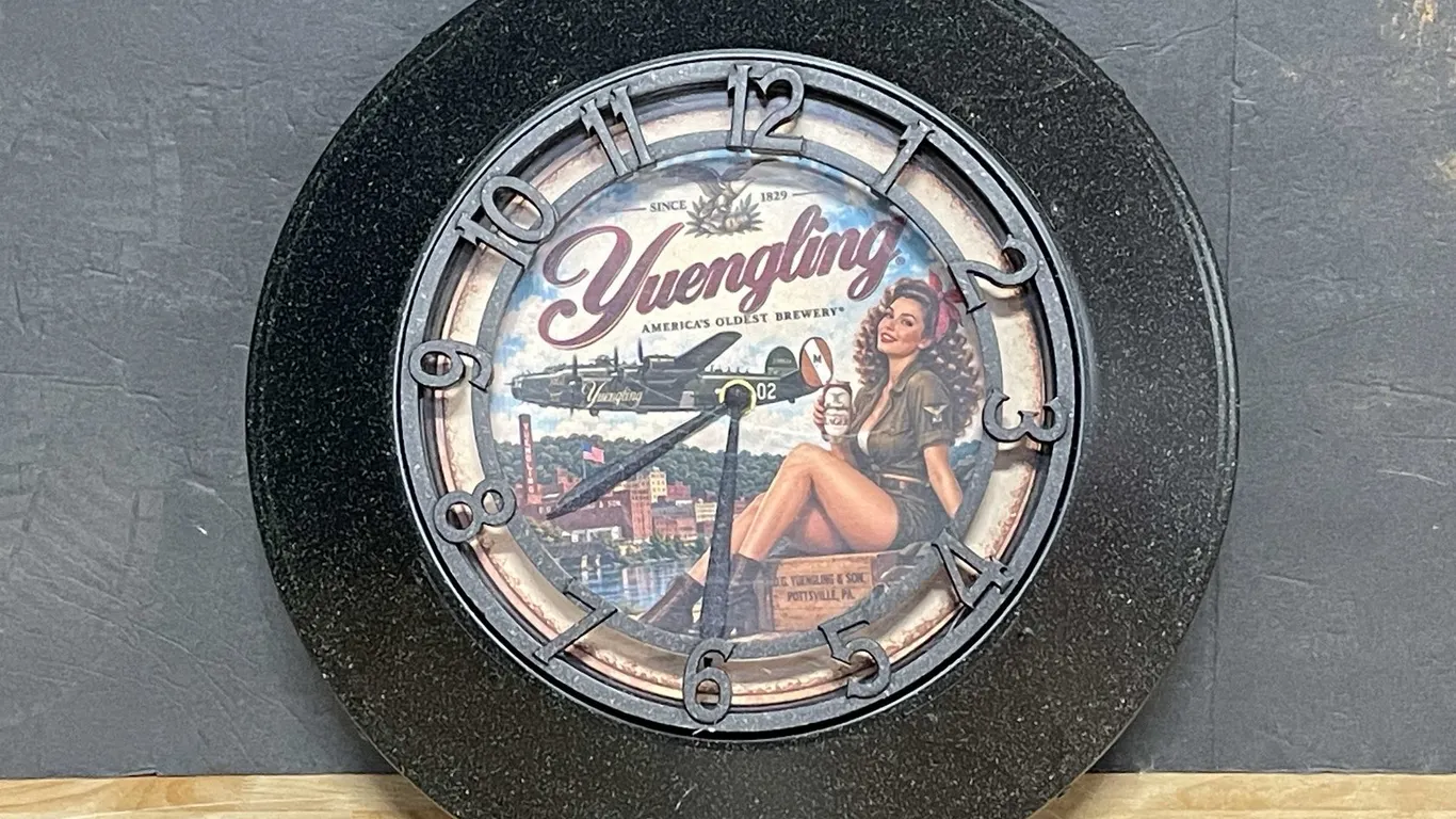 Yuengling Bomber Girl Metal Wall Clock (T5)