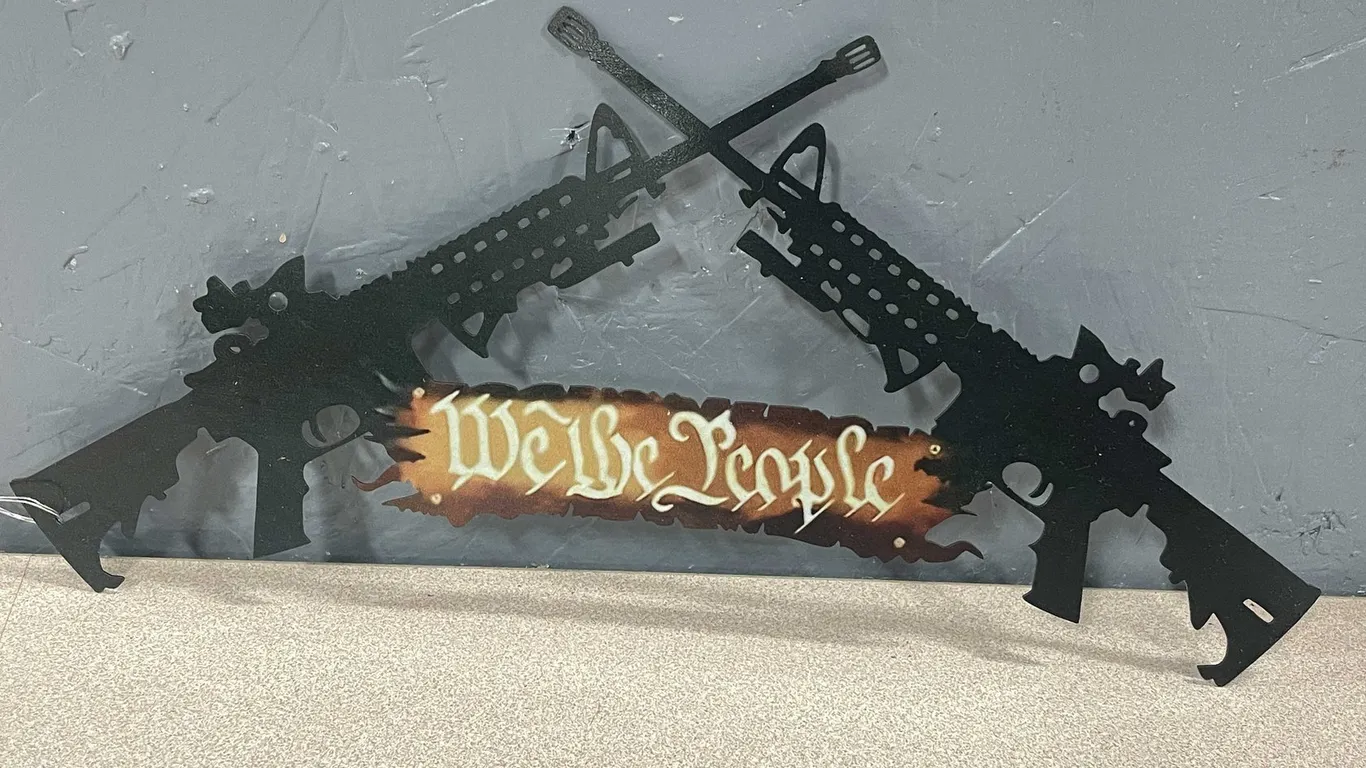 Laser Cut We The People AR15 Metal Wall Art (T4)