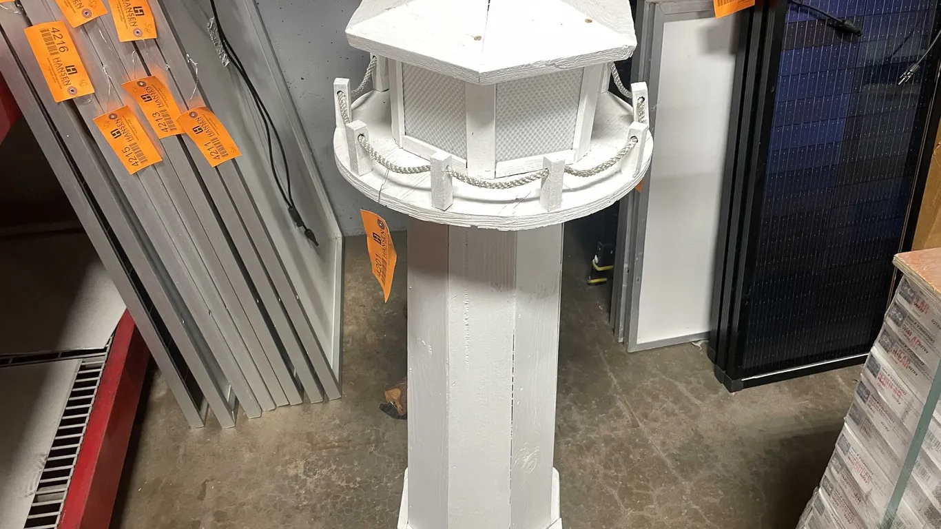 Vintage Handmade Wooden Garden Lighthouse (B)