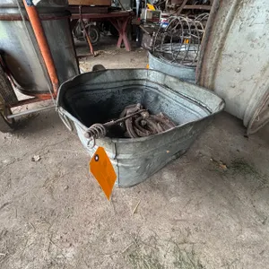 Galvanized Tub and Horseshoes