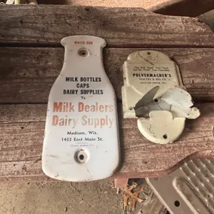 (2) Vintage Metal Advertising Pieces