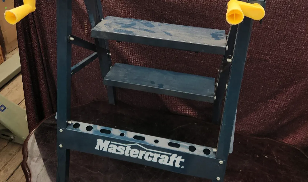 Mastercraft Folding Workbench With Adjustable Clamps and Ruler Top