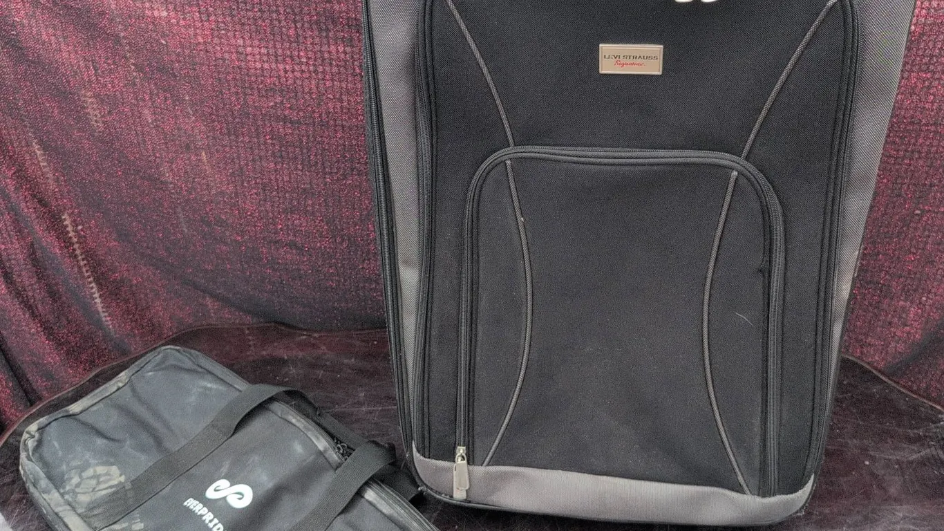 Levi Signature Suitcase and Everpride Garment Bag, Soft-Sided Black Luggage Set